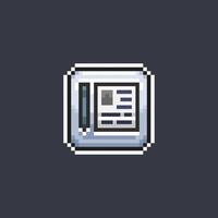 pen and document sign in pixel art style vector