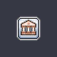 Greece building sign in pixel art style vector