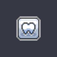 single tooth sign in pixel art style vector