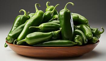 AI generated Fresh organic vegetables, healthy eating, a bowl of green goodness generated by AI photo