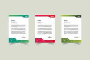 Modern corporate Clean and professional letterhead design for your company's business with a color variation bundle vector