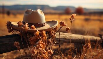 AI generated Men and women relax in straw hats, enjoying nature beauty generated by AI photo