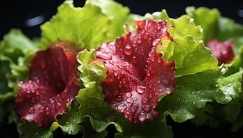 ai generado Fresco ensalada, sano comida, vibrante colores, naturaleza alimento, orgánico deleite generado por ai foto