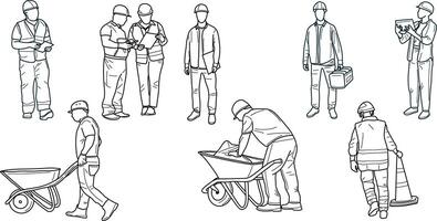 Worker Work In The Construction's Building vector