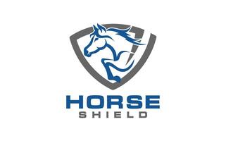Horse shield brand logo design vector