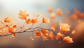 ai generado vibrante otoño colores iluminar el bosque, exhibiendo naturaleza belleza generado por ai foto