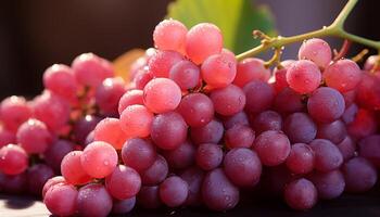 AI generated Fresh grape, ripe fruit, healthy eating, juicy snack, organic dessert generated by AI photo