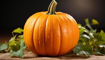 AI generated Fresh autumn pumpkin, nature decoration for Halloween celebration generated by AI photo