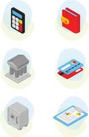 Vector Finance Isometric Icons set, Simple Set of Money and Finance Icons in flat isometric 3D style