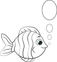 Ocean Fish Children's color sheets printable vector