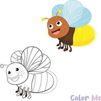 bug children's color sheets printable vector