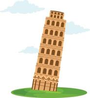 The Tower of Pisa World wonder vector