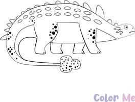 Coloring book Dinosaurs species black white hand-drawn sketch vector