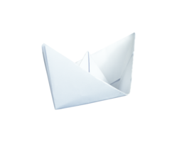 white paper boat origami isolated png