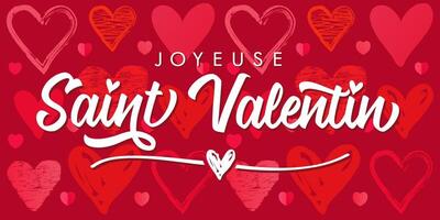 French greeting card concept - Happy Valentine's Day. Heart background. vector