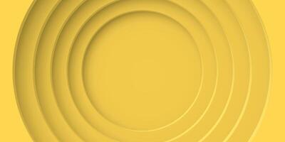 Abstract three dimension circle frame 6 layers paper cut style on yellow background. vector