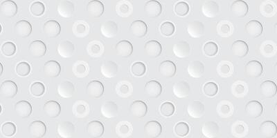 Various 3D circle shape pattern paper cut style on gray background vector illustration.