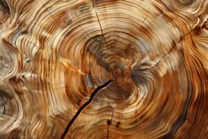 ai generado de madera árbol anillos cerca arriba detalle foto