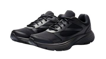 ai generiert Paar von schwarz Laufen Sport Schuhe isoliert auf transparent Hintergrund png
