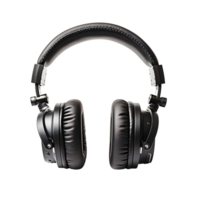 AI generated Black headphones, modern headphones isolated, transparent PNG background