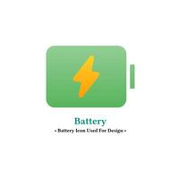 Battery vector icon in modern style isolated on white background. charging, battery, electricity concept icon for web and mobile design. gradient colored style.