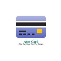 ATM card vector design in modern style isolated on white background.  Online cash withdrawal and payment concept icon for web and mobile design.