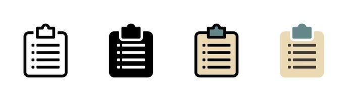 Clipboard icon on white background. Clipboard Symbol. Clipboard, checklist, documents and Tasks. flat and colored styles. for web and mobile design. vector