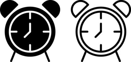 alarm clock icon, sign, or symbol in glyph and line style isolated on transparent background. Vector illustration