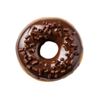 AI generated Chocolate donut isolated, transparent PNG background