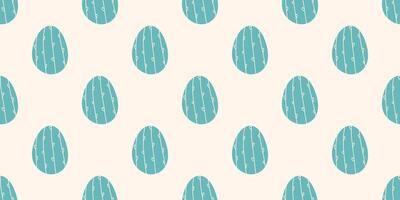 Blue Easter eggs seamless pattern for fabrics, wrapping or wallpapers. Holidays endless hand drawn background. vector