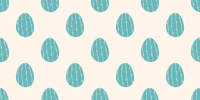 Blue Easter eggs seamless pattern for fabrics, wrapping or wallpapers. Holidays endless hand drawn background. vector