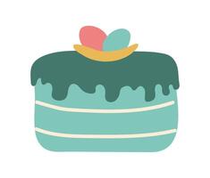 Cake hand drawn vector doodle illustration. Isolated on white background. Spring season simple element.