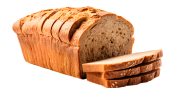 AI generated Sliced loaf of bread isolated, transparent PNG background