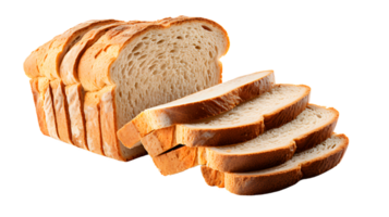 AI generated Sliced loaf of bread isolated, transparent PNG background