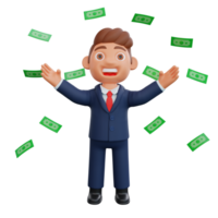 3d Illustration Businessman getting profit png