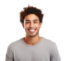 AI generated a smiling happy young man isolated png