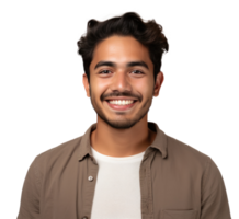 ai generado un joven hombre es sonriente aislado png