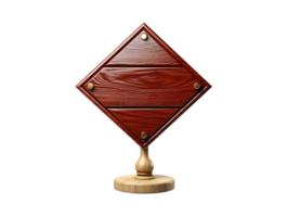 AI generated wooden sign with wooden stand on transparent background png