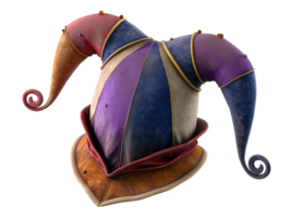 AI generated colorful jester hat png