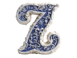 AI generated porcelain number seven png