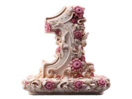 AI generated porcelain number one png