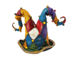 AI generated colorful jester hat png