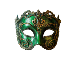 AI generated Green masqerade mask png