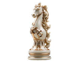 AI generated porcelain chess knight figure png