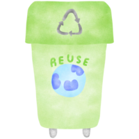 vert réutilisation poubelle png