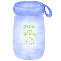 water bottle with reuse symbol png