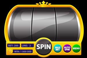 Slot Machine Vector. Lucky Empty Slots. Spin Wheel. Casino Jackpot. Gambling Fortune Illustration. vector