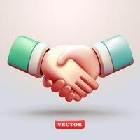 Handshake, 3d vector. Perfect for business, job fairs and networking vector