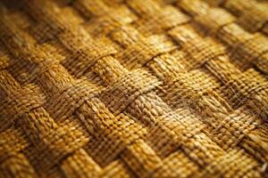 AI generated Woven Rattan Texture Close Up Detail photo