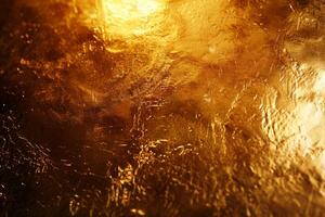 AI generated Golden Textured Abstract Painting Background photo